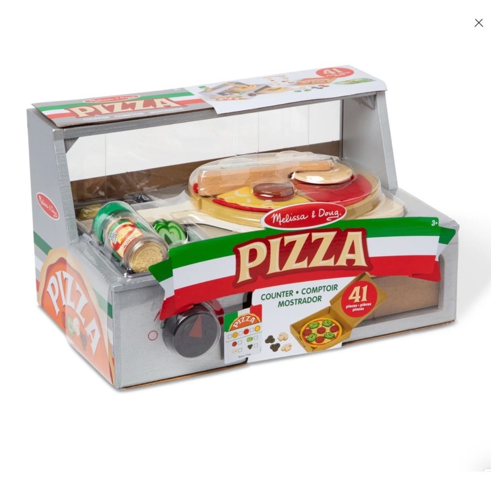 Melissa & Doug Top & Bake Wooden Pizza Counter Play Set (41 Pcs) - New In Box